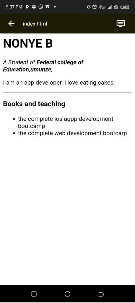 Chinonyerem1234's tweet image. #100dayofcoding
13/100
First time coding