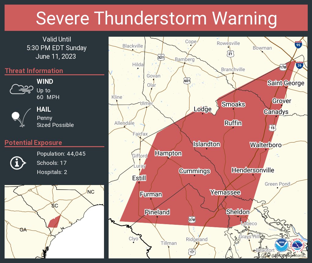 NWS Severe Tstorm on Twitter "Severe Thunderstorm Warning including