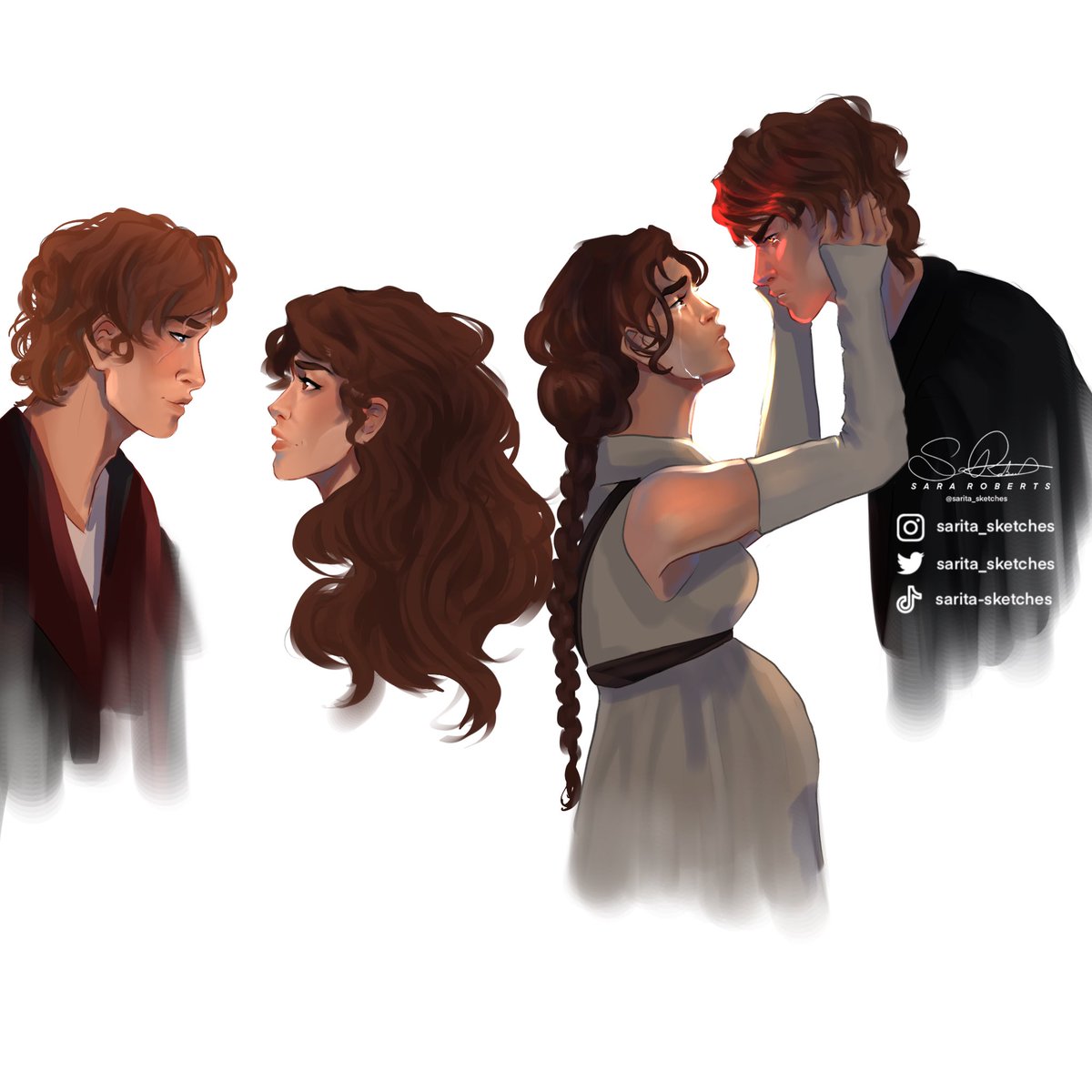 Beginning and finished product, I really just woke up and chose violence today. If any masochists want to feel more pain watch my tiktok 🥲💔 #anidala #starwars #rots #anakinskywalker #padmeamidala