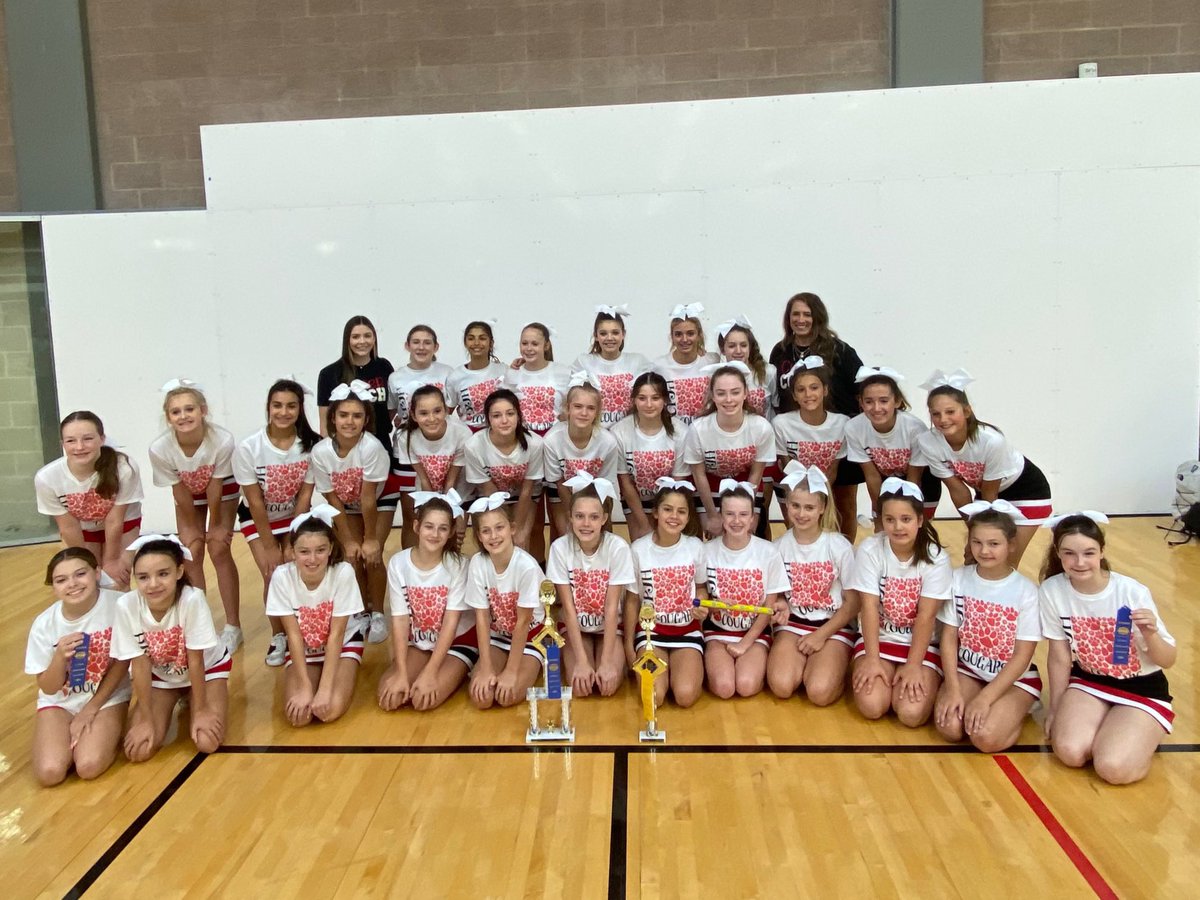 CpjhCheer's tweet photo. UCA Cheer Camp was a
Success for our Creekside Park Cougars!  We learned a lot, built relationships,
And came back with 2 Blue Ribbons and a 2nd Place Trophy for Dance and Pyramid in the large JH Division! @TISDCPJHS @ReneeMiller0104 @SrNicholas_AP @CPJHAthletics https://t.co/7KRhQX6nIA