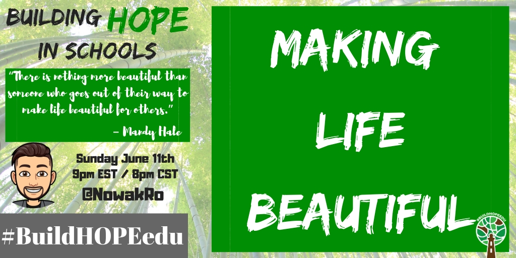NowakRo's tweet photo. Welcome to tonight's #BuildHOPEedu chat!

Thanks for being here! Tonight, let us leave a HEARTprint on the world by talking about Making Life Beautiful!

Please introduce yourself, tell us where you're from, what you do, and share with us a favourite kind gesture to give/receive. https://t.co/ySRgu0Rixk