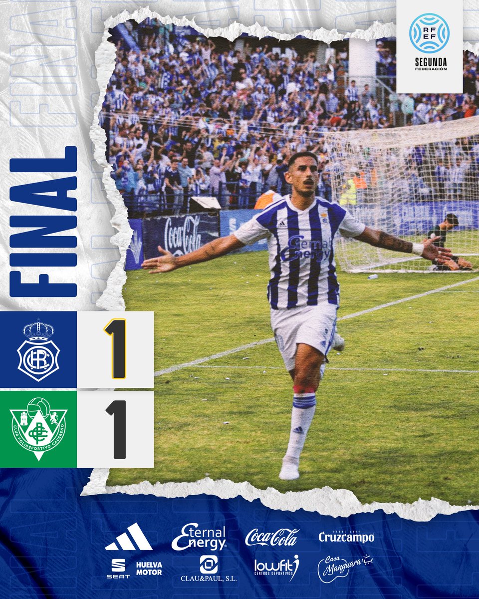 ⏱️121’ |1-1| Finaaaaaaaal!!  Siiiiiiiiiiii!!!! Estamos en 1ª RFEF!!!

💙 Enhorabuena a todo el Recreativismo!!! 
#APorElAscenso #RecreCacereño