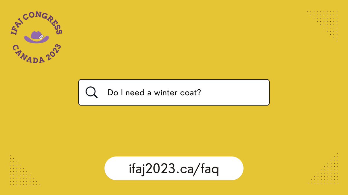 IFAJ2023's tweet photo. We're busy working on our FAQ section for our website and we want to hear what is befuddling you about your upcoming adventure?
Send up your biggest questions about coming to Canada and we’ll share them on our FAQ section.
#IFAJ23 #CFWF #agmedia #agcomms https://t.co/I2tzCnFQSP