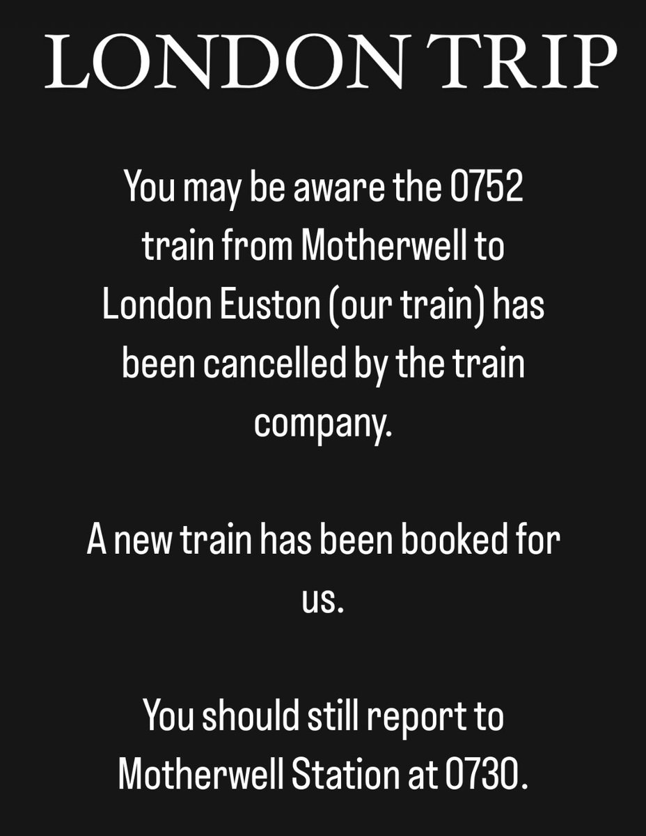 Mr Gallacher (@mrgalgeog) on Twitter photo ⚠️ IMPORTANT- LONDON TRIP ⚠️
<a href="/DalzielHigh/">Dalziel High School</a> <a href="/DLSocialSubs/">Dalziel Social Subjects & RMPS</a>
This message has been placed on your teams page. ⚠️ IMPORTANT- LONDON TRIP ⚠️
<a href="/DalzielHigh/">Dalziel High School</a> <a href="/DLSocialSubs/">Dalziel Social Subjects & RMPS</a>
This message has been placed on your teams page.
