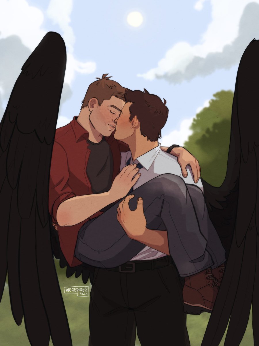 Finally the time has come to show you guys my full piece for the broken phone challenge! 
It’s been super fun, thank you @KlayrG for organising 💞
#Supernatural #Destiel