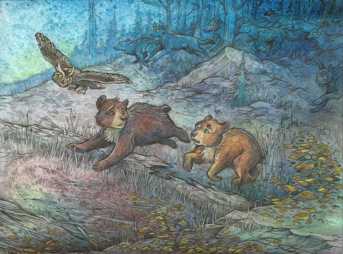 Illustrations for the short story “Winter unrest' by Nikolay Bautin.

This is the story about restless bear cubs, which ran off for adventures, because winter rest is too boring.
#bear #owl #bearcub #woodpecker #childrensbookart #childrensbook #animalart #bears #forest #hedgehog