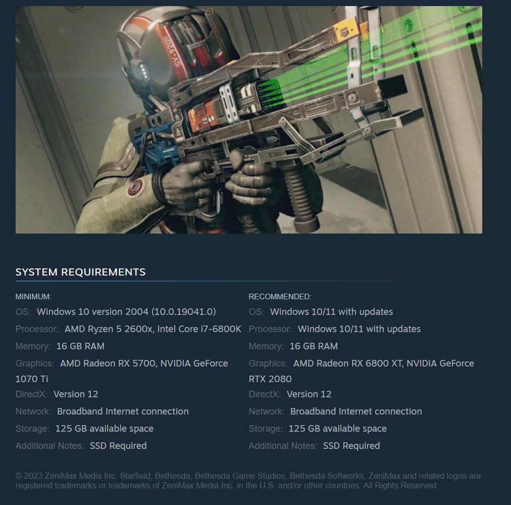 Starfield wiki on twitter starfield minimum requirements os windows