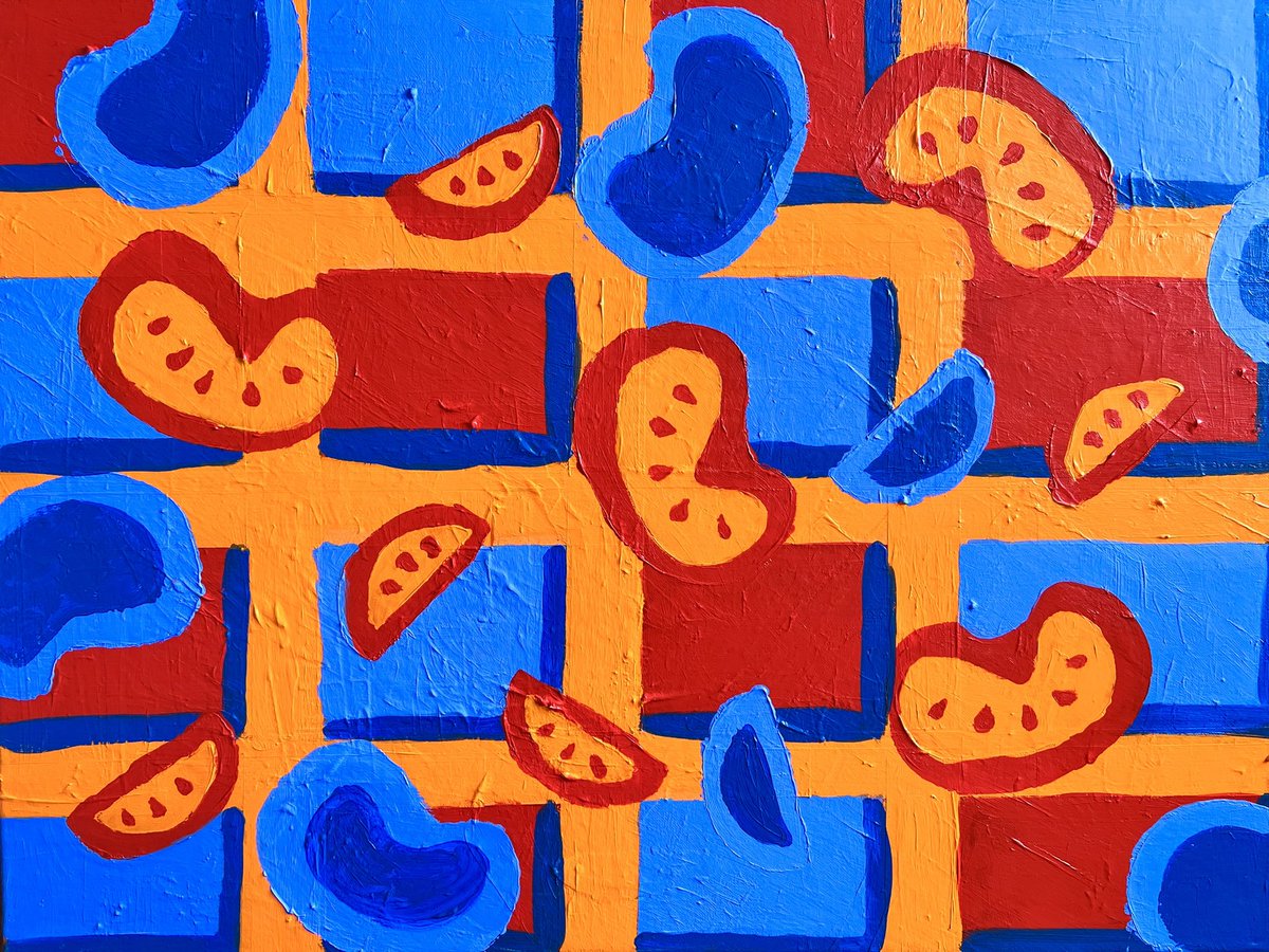 PatternAbstract's tweet image. New Painting: Summer Tomato Salad 
#abstractpattern