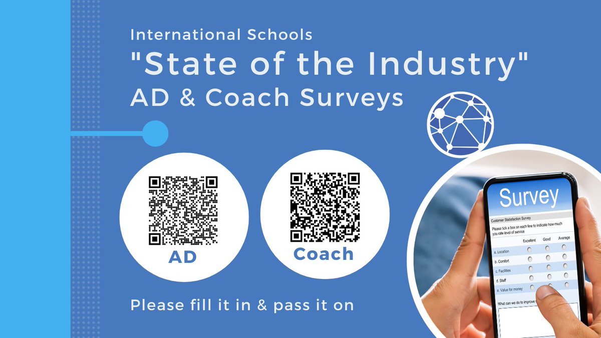 Nick DeForest (@nick_gtads) on Twitter photo Coaches please fill it in and share!
Results will be analyses and shared 🌏
I want to know what #internationalschool coaches think and so do other #GlobetrottinADs
<a href="/ShiftingSchools/">Shifting Schools</a> <a href="/teach_overseas/">The Int'l Educator</a> <a href="/21cli/">21st Century Learning</a> <a href="/PHASEglobal/">PHASE</a> @ECISchools <a href="/CEESAorg/">CEESAorg</a> <a href="/schoolrubric/">SchoolRubric</a> <a href="/NIAAA9100/">NIAAA</a> <a href="/IntlTes/">Tes International</a> Coaches please fill it in and share!
Results will be analyses and shared 🌏
I want to know what #internationalschool coaches think and so do other #GlobetrottinADs
<a href="/ShiftingSchools/">Shifting Schools</a> <a href="/teach_overseas/">The Int'l Educator</a> <a href="/21cli/">21st Century Learning</a> <a href="/PHASEglobal/">PHASE</a> @ECISchools <a href="/CEESAorg/">CEESAorg</a> <a href="/schoolrubric/">SchoolRubric</a> <a href="/NIAAA9100/">NIAAA</a> <a href="/IntlTes/">Tes International</a>