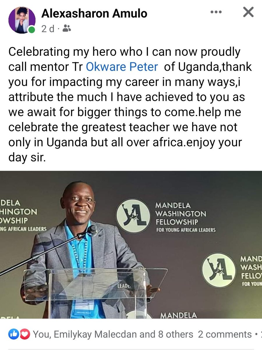 Great feedback to <a href="/TrPeterOk1/">Tr. Peter Okware</a>
<a href="/usmissionuganda/">U.S. Mission Uganda</a> <a href="/WashFellowship/">MandelaWshFellowship</a> <a href="/Educ_SportsUg/">Ministry of Education and Sports - Uganda</a> <a href="/coding_mindset/">MindSet Coders</a>