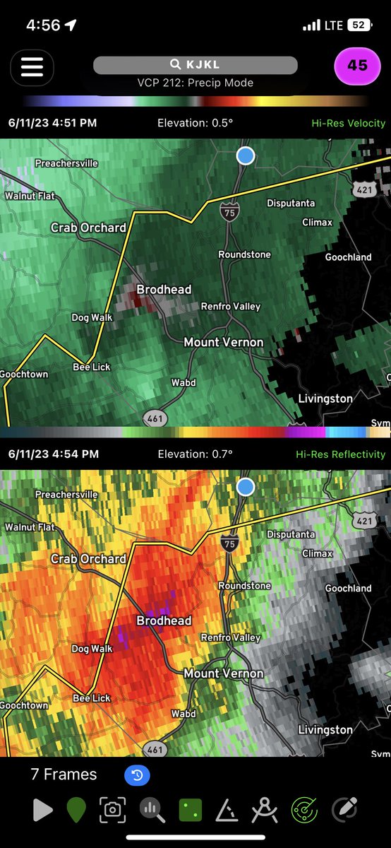 KentuckyWildbat's tweet image. Gettin windy in Berea #Kywx #RadarOmega