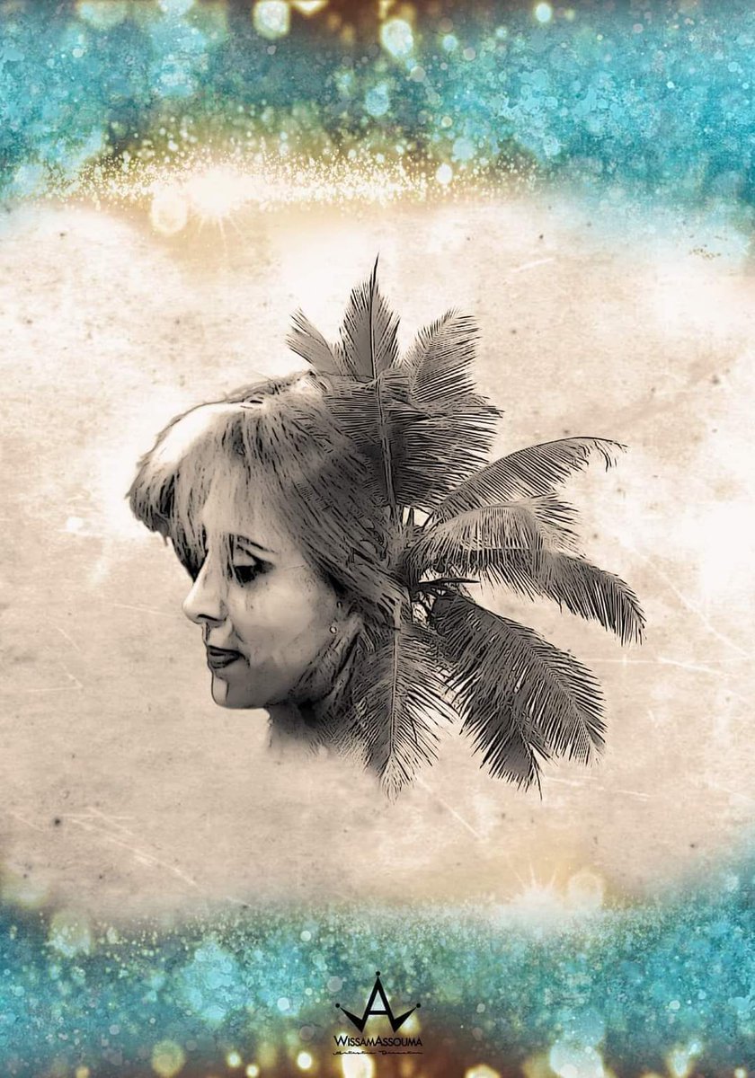 #لوحة #فنية #معاصرة للسيدة #فيروز من تصميم #وسام_أسومة باللون الفيروزي و قد تم شرائها من احدى رجال الاعمال الببنانيين في    بيروت.