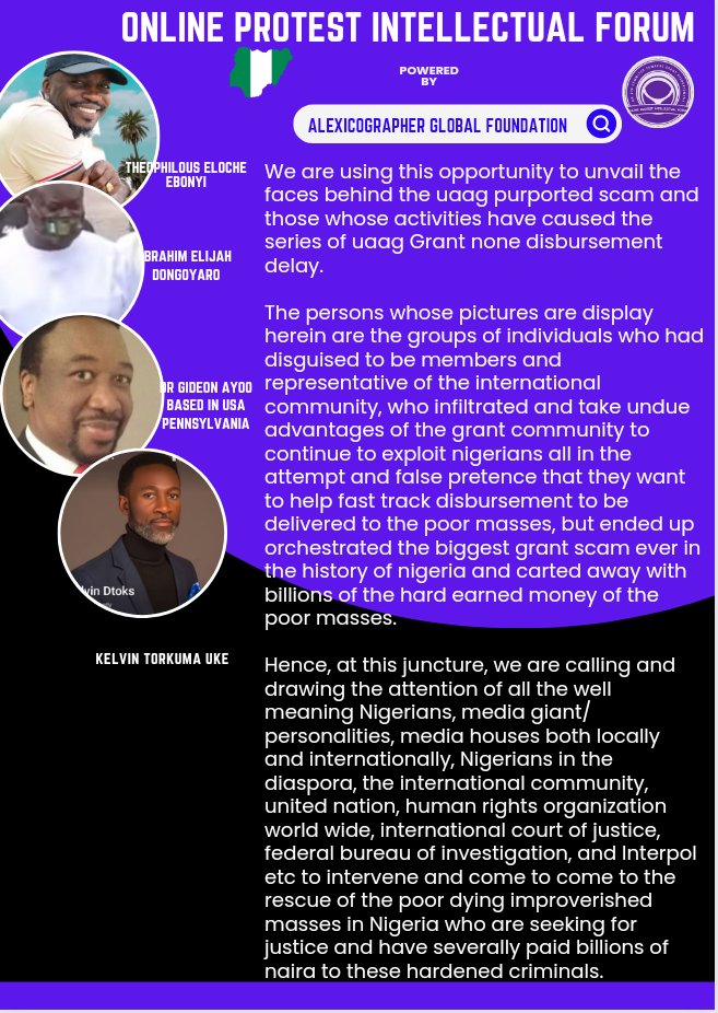 The faces of the grant Cabals/international community rep who purported the biggest scam in the grant history &amp; Carter way with billions of naira belonging to the poor masses.
Law enforcement/security agencies should do the needful by arresting them.
<a href="/Officialefcc_NG/">Officialefcc</a>
<a href="/FBI/">FBI</a>
<a href="/CNN/">CNN</a>