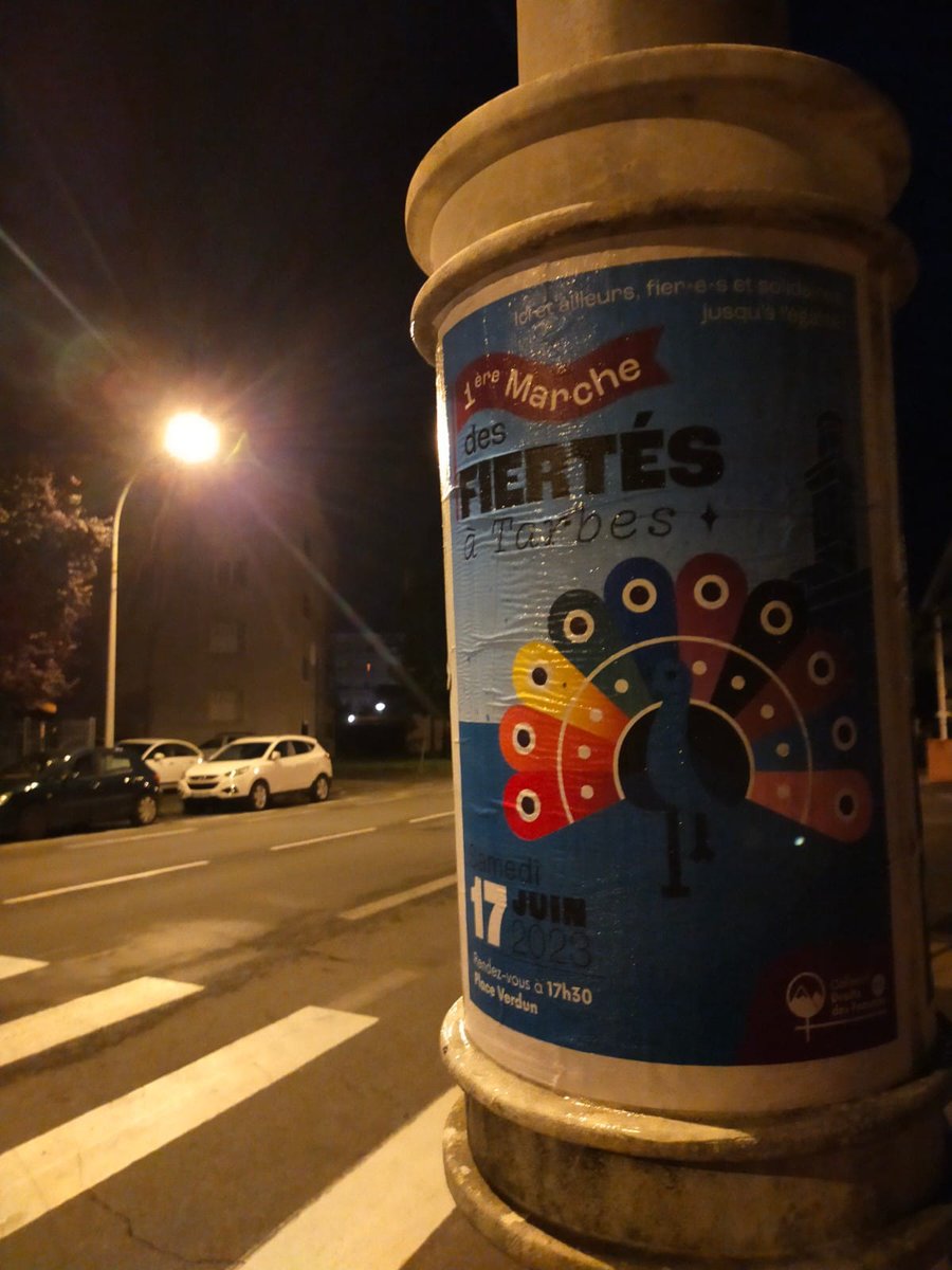 J-5 pour la #Pride de #Tarbes 🏳️‍🌈 ⚧️
Des affiches sont apparues la semaine dernière pour l'annoncer 👀
A samedi !
#Pride2023 #PrideMonth #LGBTI #LGBT