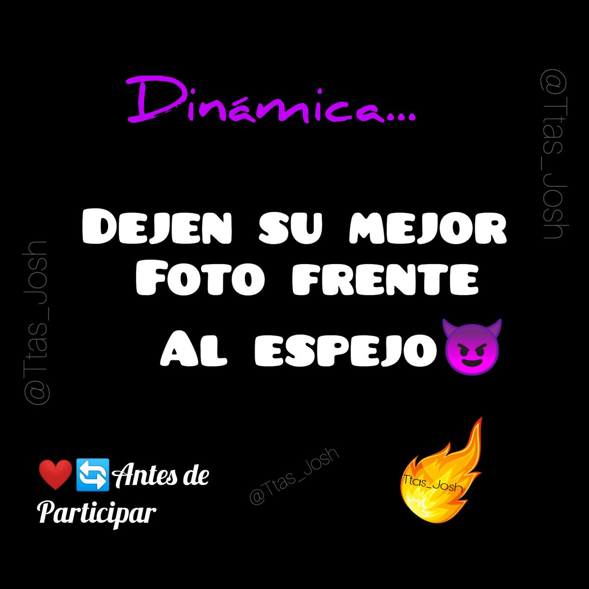 Ttas_Josh's tweet photo. Dinámica 🤭

Dejen su mejor 
 🔥FOTO FRENTE AL ESPEJO🔥

Espero y anden muy activ@s🙈
🔄❤️ Para llegar a más participantes
. https://t.co/v4PGmjYDOm