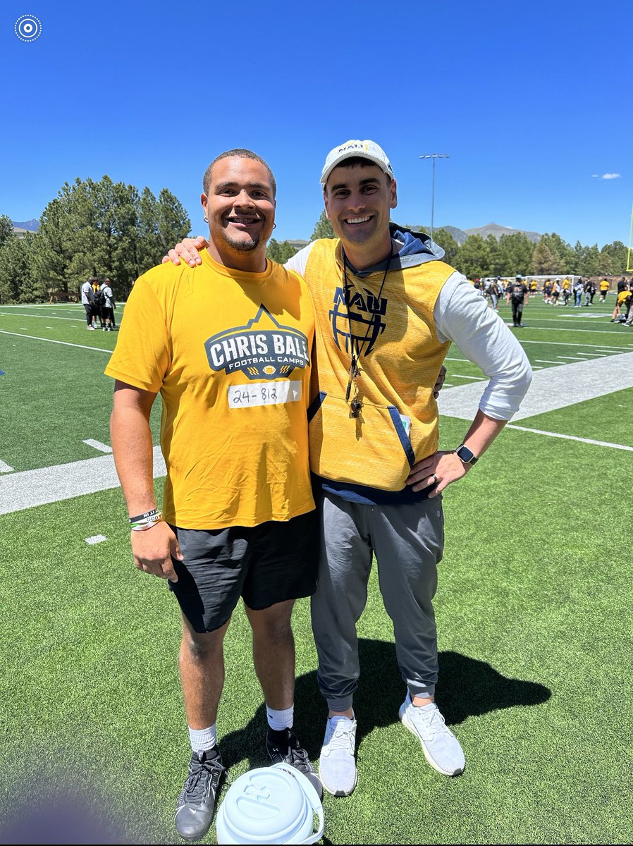 SWoodard55's tweet photo. After a great camp and being award overall MVP of the camp!!! I’m blessed to receive a offer from @NAU_Football big thanks to @CoachChrisBall @CoachA_Davis @Coach_Hoff_NAU @CoachRudyG @cdo_football @CoachJordanAZ https://t.co/gkDcJC4fGT