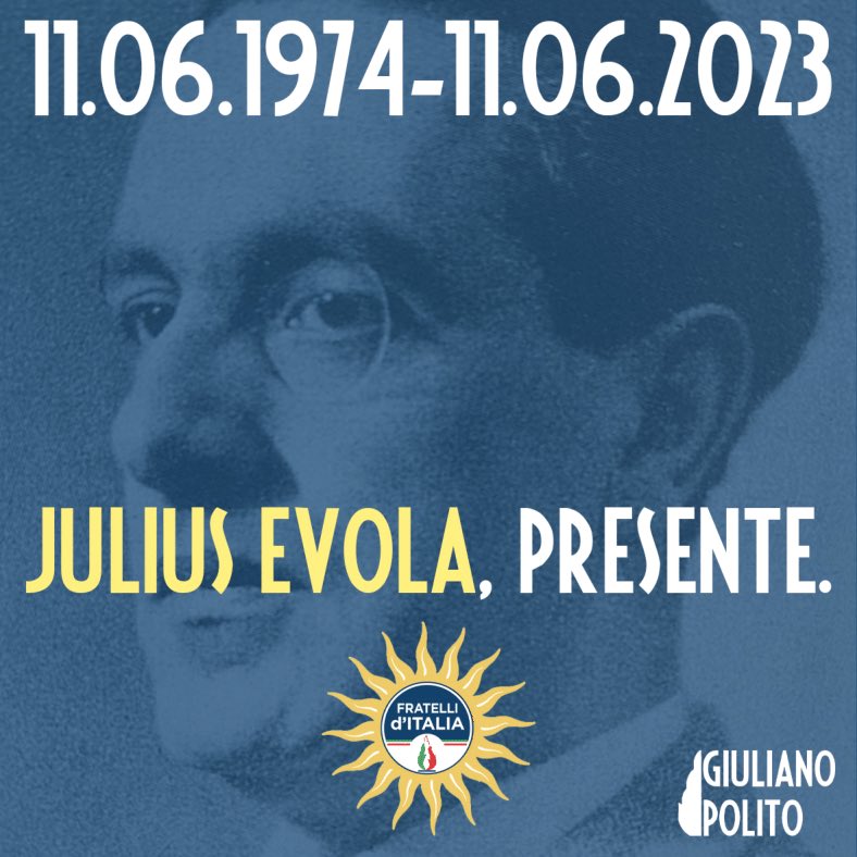 Oggi, è il 49º anniversario della scomparsa di Julius Evola: esoterista, filosofo e pittore, è stato autore di alcuni tra i testi più diffusi nell’ambiente della Destra di tutta Europa, tra i quali ricordiamo “Cavalcare la tigre”, ”Imperialismo pagano”, “Orientamenti” e “Rivolta