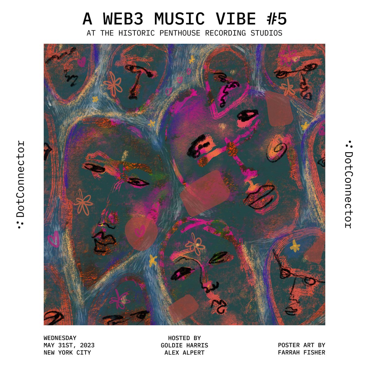Wednesday night, May 31st, DotConnector presented the fifth installment of A WEB3 MUSIC VIBE, high above Times Square at Penthouse Recording Studio 🎵🗽🍕

We have been producing these events monthly since January. Having thrown 4 in NYC &amp; 1 in LA, each their own unique energy