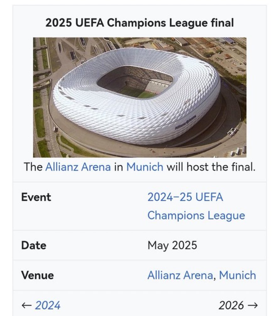 Bayern are winning the Champions League in 2025 at their own stadium. Time to make up for 2012.