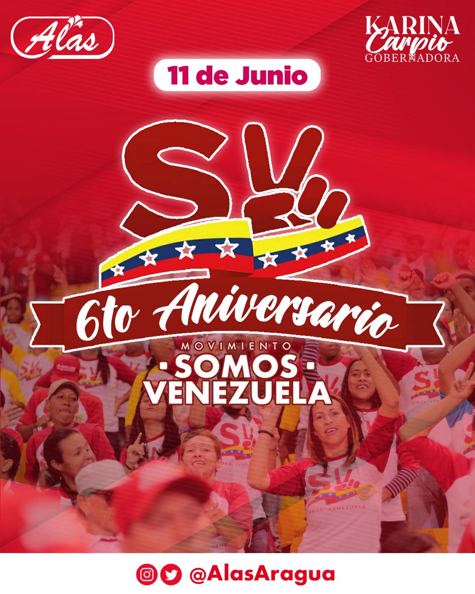 El equipo de Alimentos Aragua Socialista en nombre de su Pdte <a href="/RubenFlores2022/">Ruben Flores</a> se suma a la celebración del extraordinario equipo de hombres y mujeres del Movimiento Somos Venezuela por su 6to aniversario, sigan trabajando con compromiso y amor por nuestras comunidades.