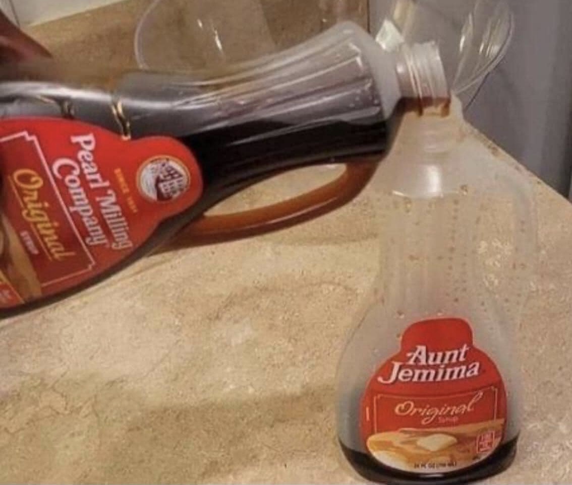 webberwit's tweet photo. It was either this or put a picture of Whoopi Goldberg on my Pearl Milling Company (blah) Syrup Bottle.
#AuntJemima #PancakeSyrup https://t.co/NuCXO9MHNJ