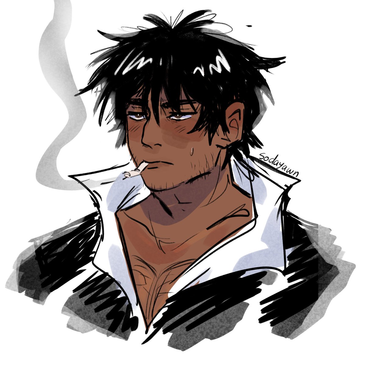 He’s thinking about Vash #trigun #wolfwood #vashwood