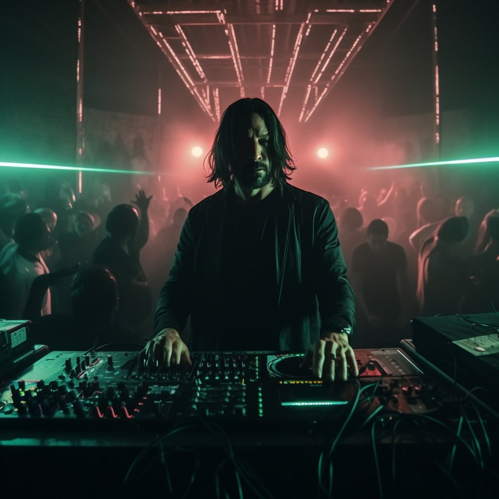 script_av's tweet photo. keanu reeves looks like he’d drop the meanest techno set of all time https://t.co/FFMYRl5QN4
