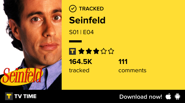 Nellich34's tweet photo. I've just watched episode S01 | E04 of Seinfeld! #seinfeld  https://t.co/7iB9zLX2aT #tvtime https://t.co/o8mgNg0xYO