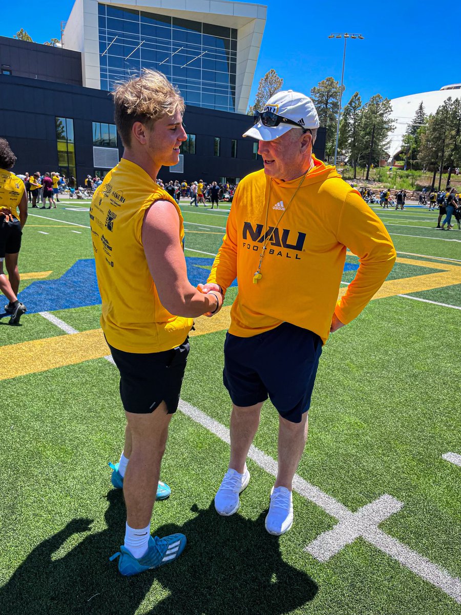 Thank you <a href="/CoachChrisBall/">Chris Ball</a> for having me out today at the NAU football mega camp! Looking forward to coming out to some games this season.
<a href="/NAU_Football/">NAU Football</a>