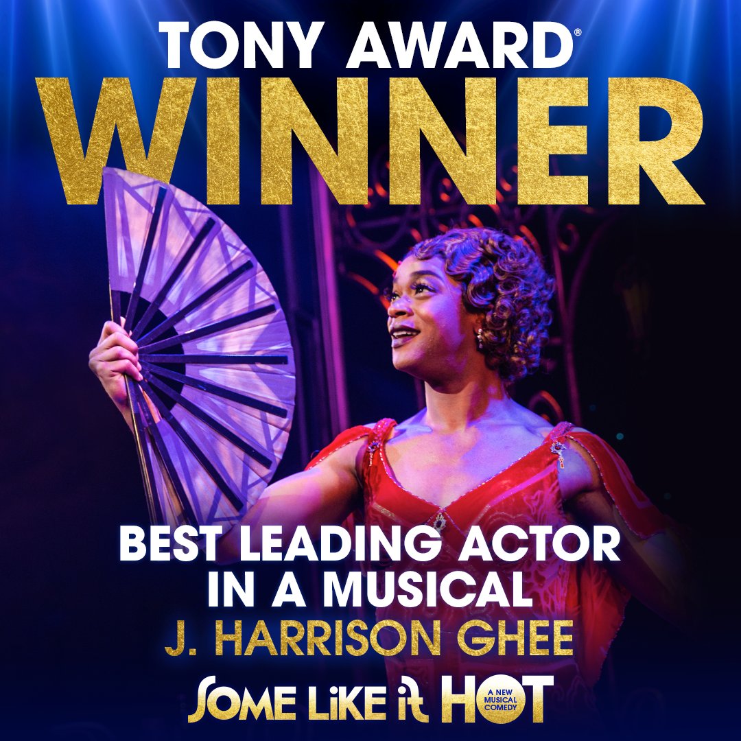 You could knock us over with a feather cause, honey, @JHarrisonGhee is a TONY AWARD® WINNER! Congratulations to our Jerry/Daphne on their historic win for Best Actor in a Musical. 💃 #SomeLikeItHotMusical