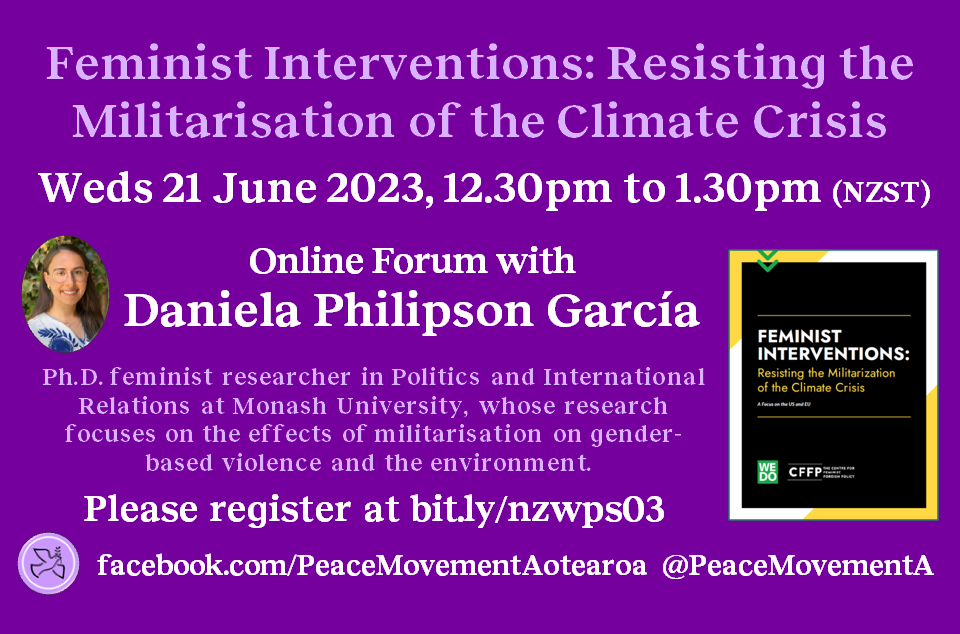 Resisting #Militarisation of #ClimateCrisis 👉 bit.ly/nzwps03 #FeministPeace @ncwnz @CWSNZ @talei_luscia @unwomenpacific @PadreJB
 @AkWomensCentre @RCW_ @FemPRNetwork   @wpscoalition @diva4equality @RGDudley @MeganhMackenzie @andrewtychen @timjonesbooks @YWILPFPeace #WPS