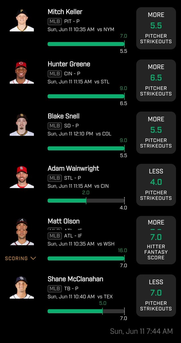 6 piece!! #Mlb #prizepicks