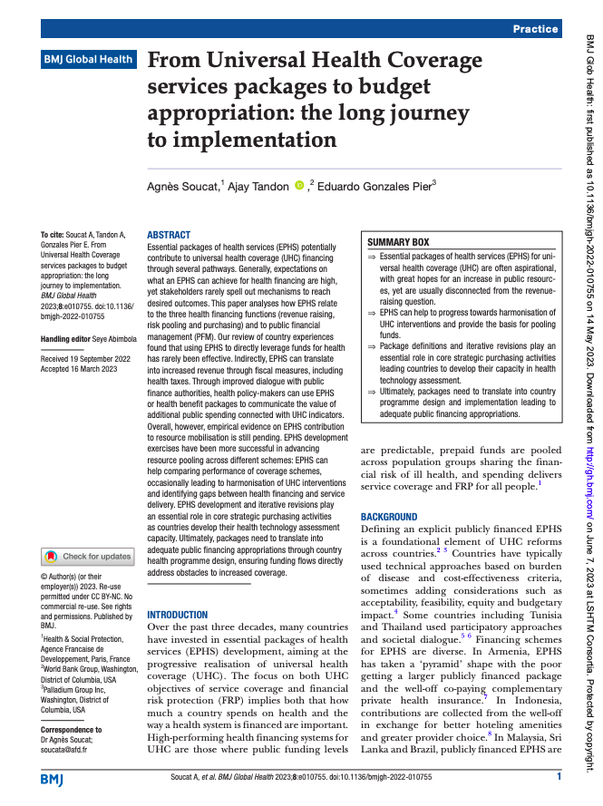 "Package definitions and iterative revisions play an essential role in core strategic purchasing activities leading countries to develop their capacity in health technology assessment."  

📣 New Commentary ➡️ gh.bmj.com/content/8/Supp…