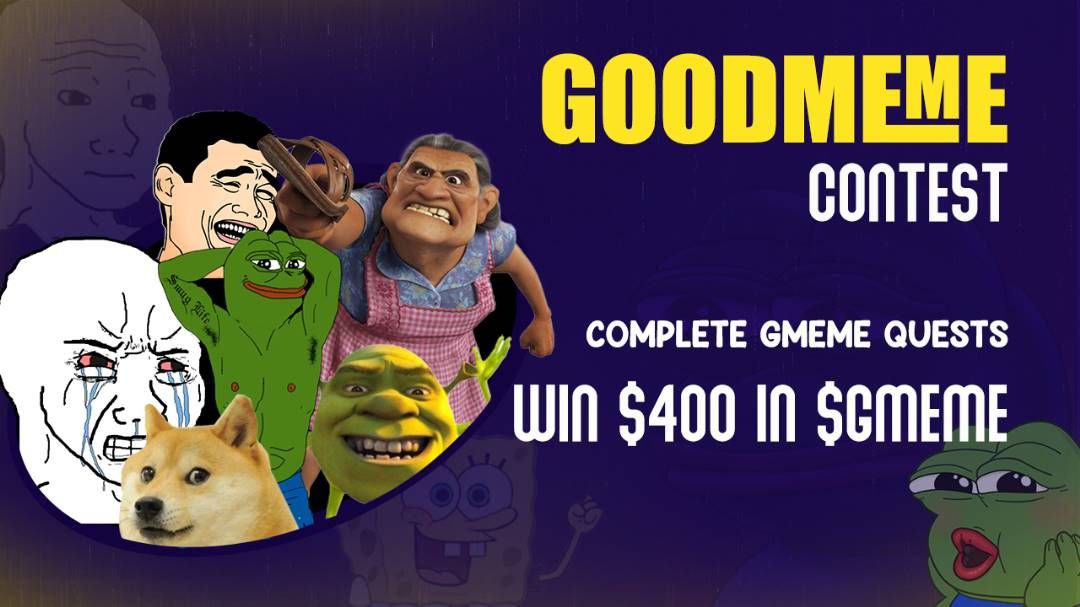 🚨🚨 $GMEME contest announcement 🚨🚨

Participate in good memes, spread the word, and win $100 in $GMEME every week!

Start questing! zealy.io/c/goodmeme/que…

For details and help, join GMEME Discord: discord.gg/goodmeme

gmeme.org