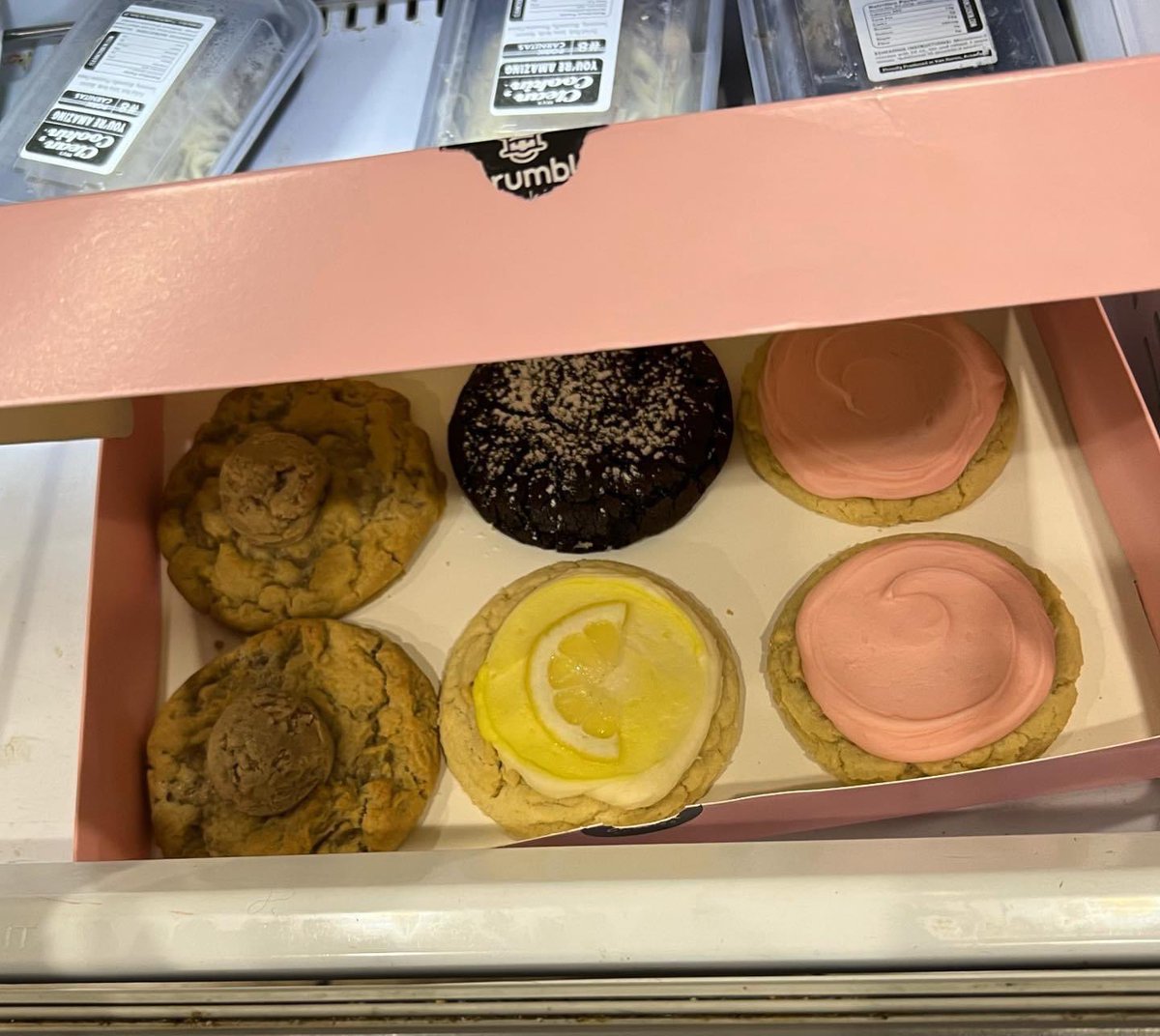 Stacylynrog's tweet photo. Well, 32 years was a good run, but it’s time for the hubby to hit the road. WHO EATS AN ENTIRE CHOCOLATE LAVA @CrumblCookies WITHOUT OFFERING HIS WIFE ONE BITE!?!? https://t.co/c9vOJkIO1O