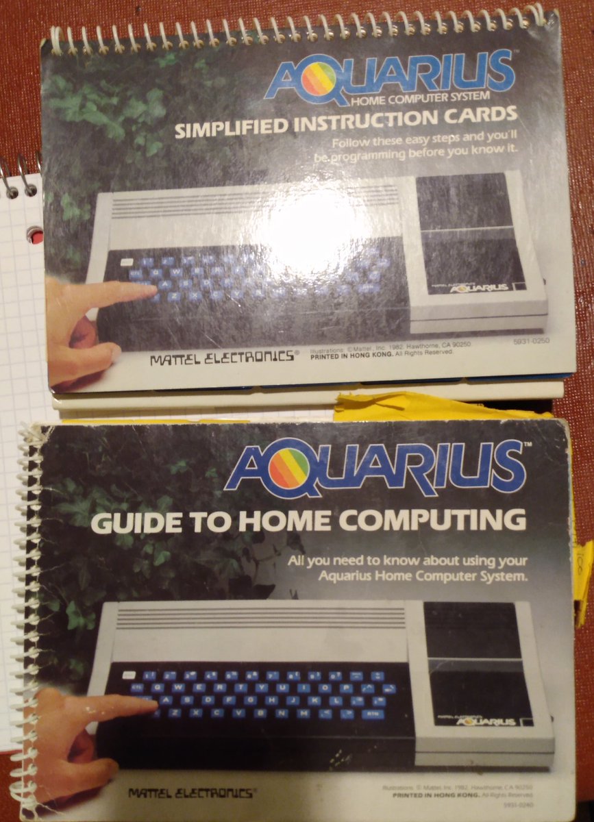 AquariusRevival's tweet image. I am going to note with great joy & blinding merriment that Y'ALL Y'ALL I FOUND MY BOOKS AHHHHHHH #MattelAquarius #retroprogramming #analogprogramming #WindozeScreensaverPack2023