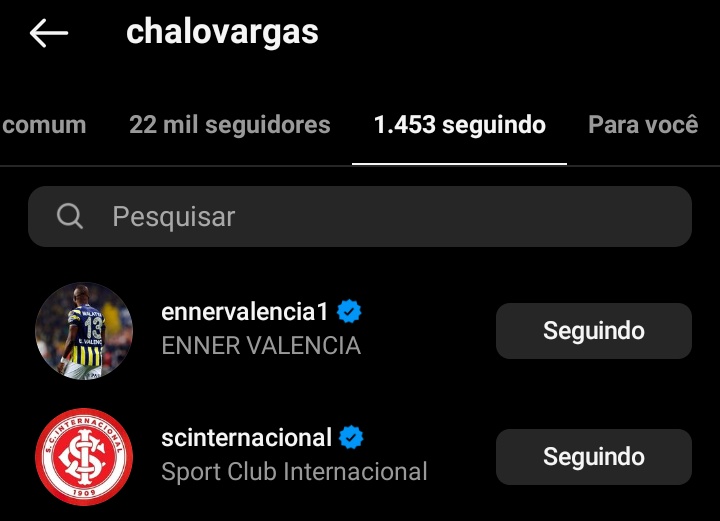 sciphotos on X: Empresário de Enner Valencia começou a seguir o Inter no  Instagram  / X