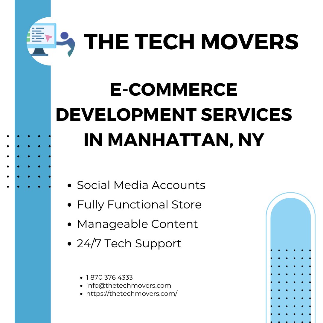 NYCTraductor's tweet image. E-Commerce Development Services in #virtualassistant2u #websitedesignerinlagos #WebsiteDesigningCompany #WEBSITEDESIGNS Phone: 1 870 376 4333 Website: thetechmovers.com GMB: tinyurl.com/thetechmovers Address: 6185 West Rd. Suite 51, Mount Pleasant Arkansas 72561