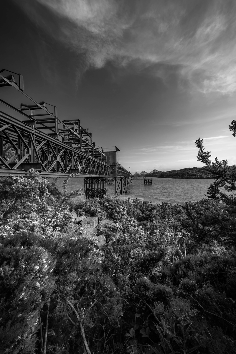 Rusting conveyor system, Inverkeithing, Fife #Fife #Inverkeithing #blackandwhitephotography #blackandwhitephoto #bnwphotography #FifeCoastalPath