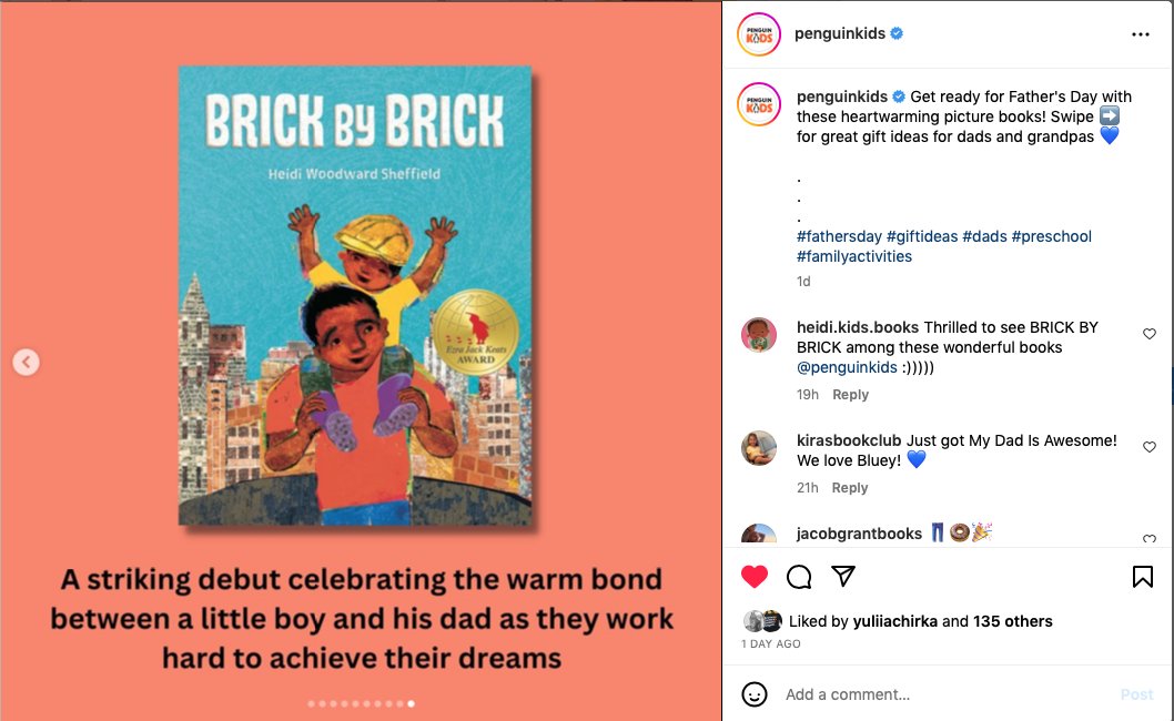 Heidi Woodward Sheffield (@wwwheidibooks) on Twitter photo Thank you <a href="/penguinkids/">Penguin Kids</a> and <a href="/nancyrosep/">Nancy Paulsen</a> r including BRICK BY BRICK in this great Father's Day lineup! It is still the apple of my eye. As always, thy agent Laura Rennert <a href="/LitTraveler/">Laura Rennert</a> and <a href="/AndreaBrownLit/">Andrea Brown Lit</a> for helping get the word out, too. Thank you <a href="/penguinkids/">Penguin Kids</a> and <a href="/nancyrosep/">Nancy Paulsen</a> r including BRICK BY BRICK in this great Father's Day lineup! It is still the apple of my eye. As always, thy agent Laura Rennert <a href="/LitTraveler/">Laura Rennert</a> and <a href="/AndreaBrownLit/">Andrea Brown Lit</a> for helping get the word out, too.
