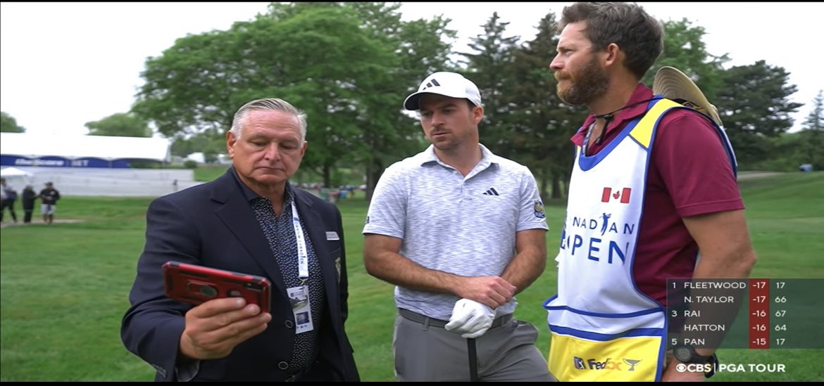 TylerHolle's tweet photo. @HolleTanner showing me a YouTube video to revamp my swing mid-round after I’m +7 through 4 holes. https://t.co/bCgosL3eg7