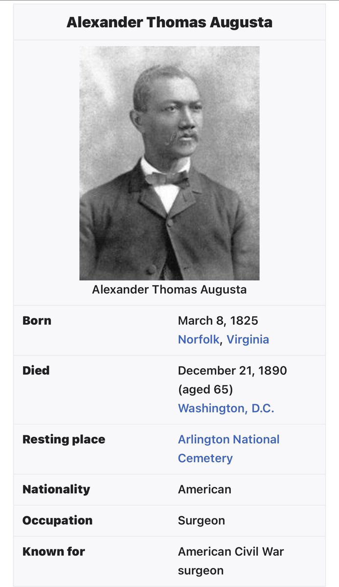 Alexander Thomas Augusta was a Veteran & surgeon of the Civil War. 

He was also the first Black professor of medicine in the U.S. and first Black hospital administrator in U.S. history while serving in the Army. #FreshVoicesRise #BlackHistoryWithLana