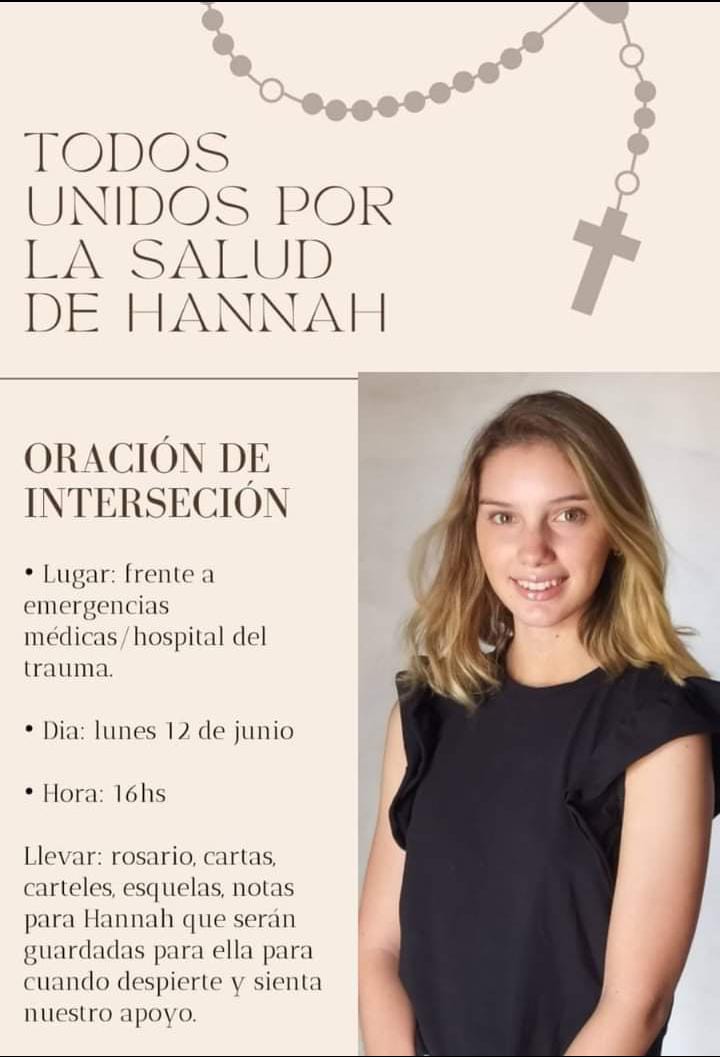 Hannah es una persona encantadora que hoy lucha por sobreponerse y necesita de mucha solidaridad para salir de la delicada situación por la que atraviesa. Su familia lo agradece. Lucha en el hospital del Trauma.