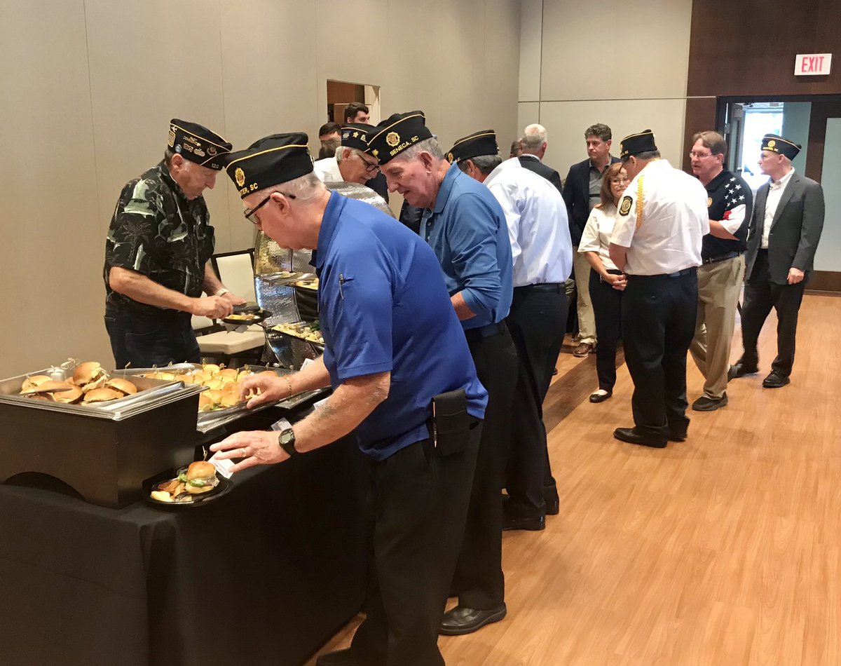 SCBoysState's tweet photo. It’s American Legion Night, an evening we honor the courage, leadership &amp; sacrifice of the men &amp; women who make our program possible. Tonight begins with a dinner reception and we also had the privilege of meeting our Keynote Speaker, @csingleton__2! Thank You @scarolinalegion! https://t.co/hwP97sKRl7