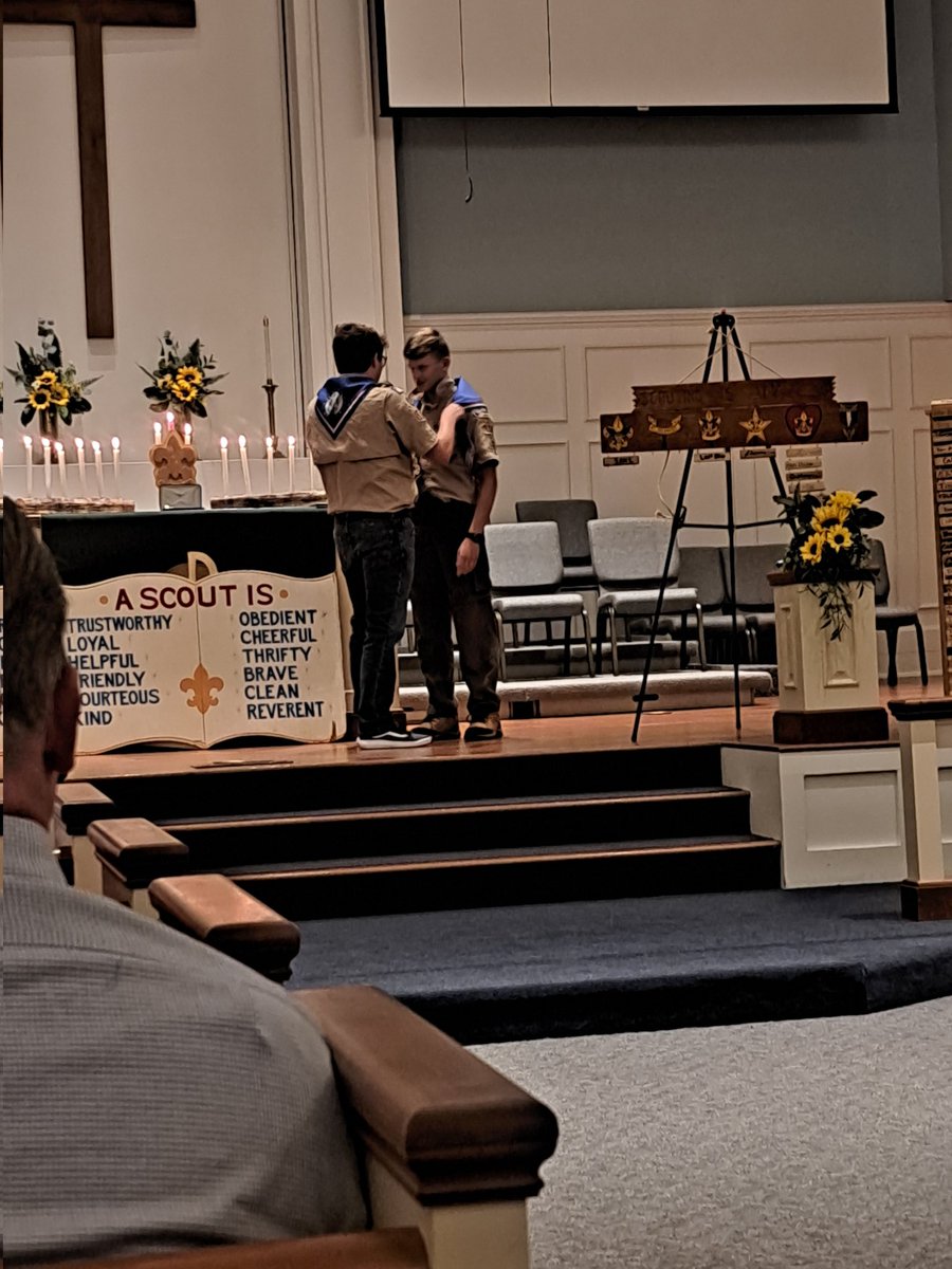 JerraKlassen's tweet photo. My family and I had a wonderful time watching Spencer Dunn's Eagle Scout Court of Honor. This kid is truly amazing! Thank you to the Dunn's for the invitation.  So proud of him 💙 💛 https://t.co/Nm0HCyAptJ