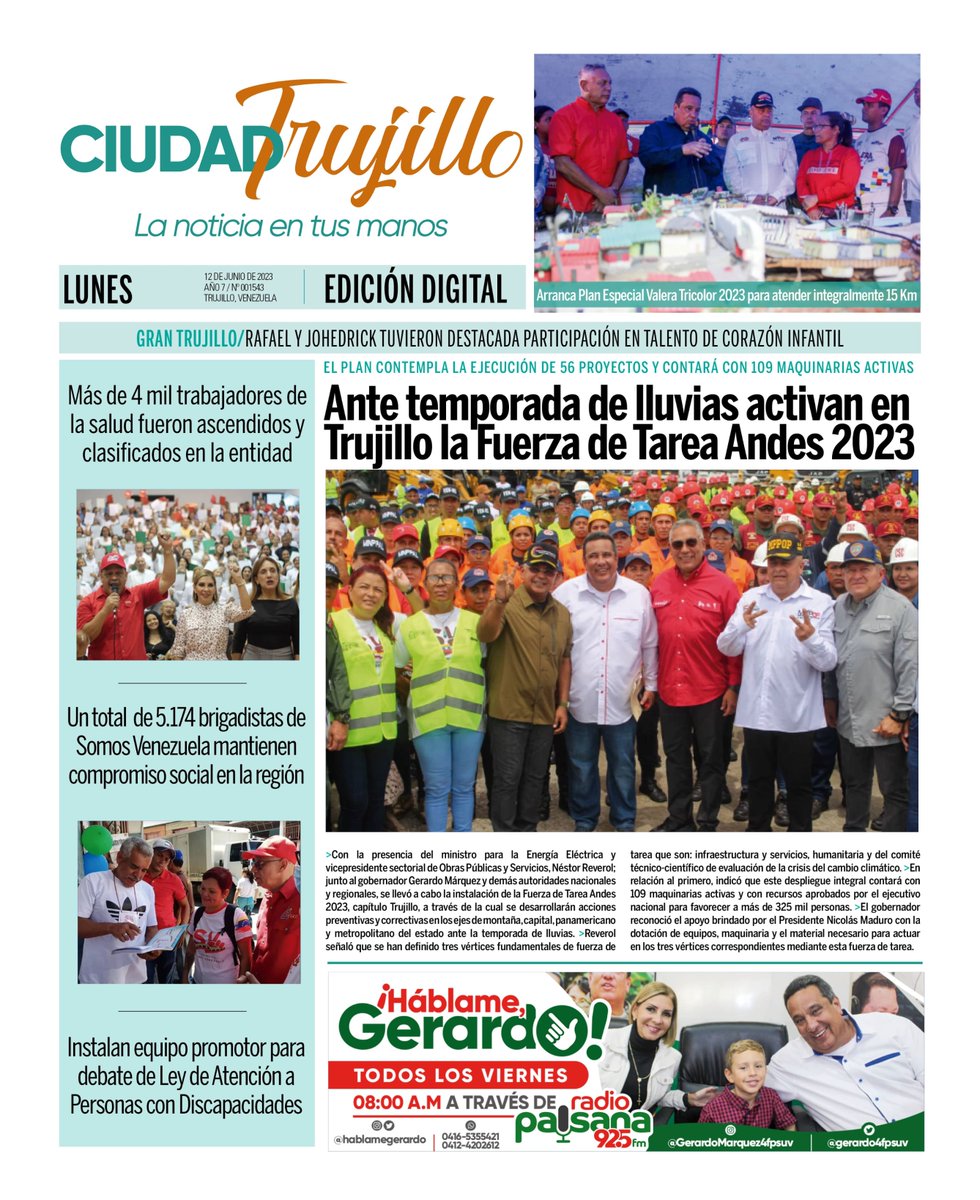#FelizLunes    Esta es nuestra portada de hoy #12Junio   ¡La noticia en tus manos!