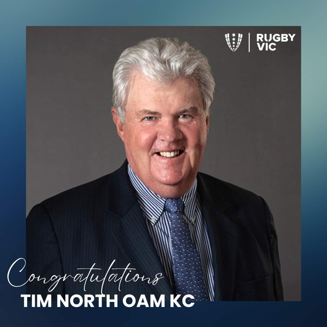 We congratulate Rugby Victoria Life Member Tim North KC on being recognised in the 2023 King’s Birthday Honours List, having been awarded the Order of Australia Medal in recognition of his outstanding contributions to the sport👏

Read more via 🔗 in bio
