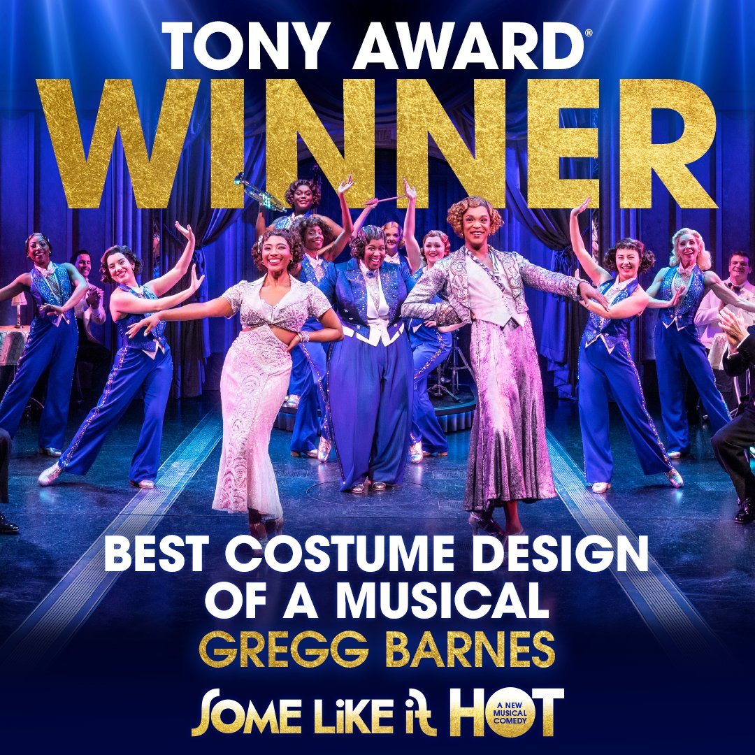 You can never go wrong when it comes to GLAMOUR! Congratulations to the fabulous #GreggBarnes on his Tony Award® for Best Costume Design! ✨ #SomeLikeItHotMusical