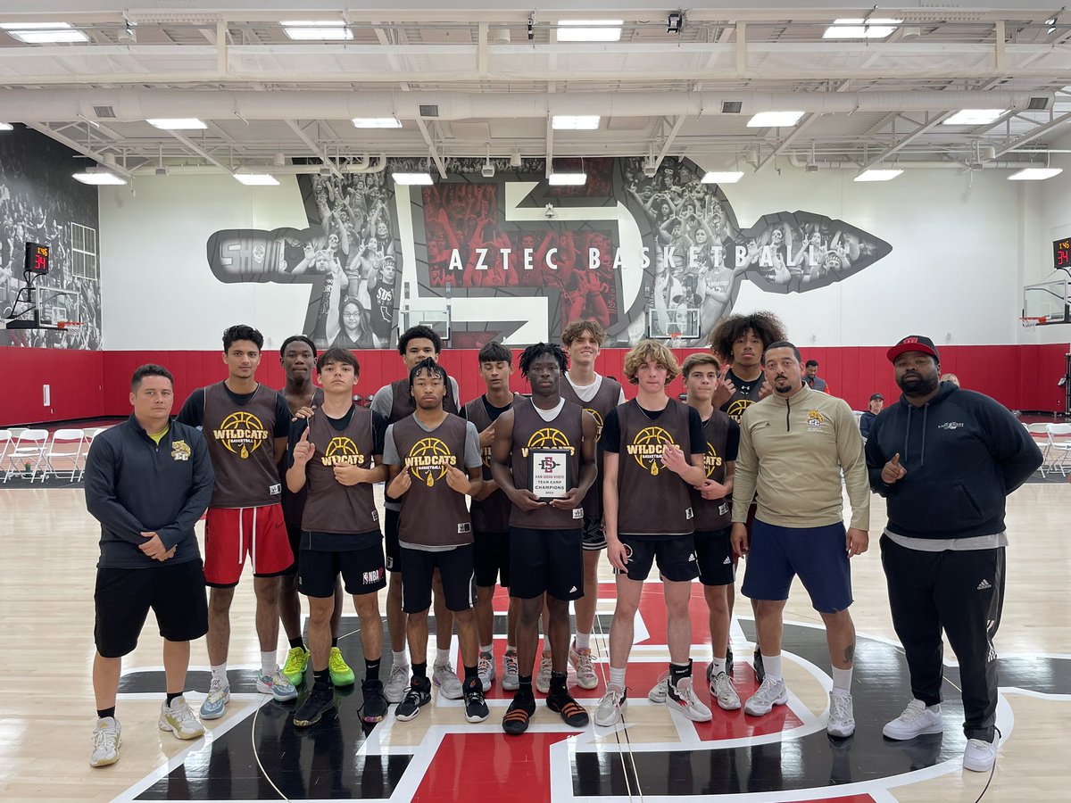 FullTimeHoops1's tweet photo. Your Aztec Team Camp Session 2 champions: 

The El Camino Wildcats, 34-30 win over Windward. 

Outstanding efforts from 2024s Euan Davis and Isaiah Pomare. The Wildcats defeated Mission Hills, San Ysidro and Carlsbad on the final day. https://t.co/IoXdDqKw4Z