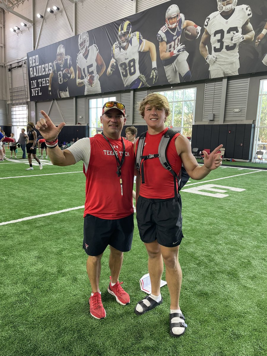 jreagancooper's tweet photo. Had a great time at the @TexasTechFB football camp today. Thank you to all the coaches @TTUCoachBook @Coach_Martin34 @JoeyMcGuireTTU @ZKittley for hosting a great camp!
@BowieDawgs @bowie_football https://t.co/lM9tqXEy5K